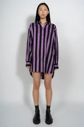 BLACK AND LILAC STRIPED XXL SHIRT
