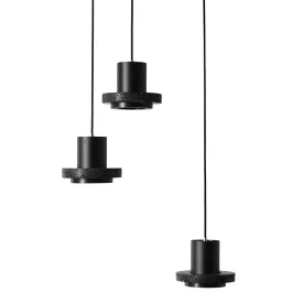 Black Lava C Stone Minimalist Line Pendant Light