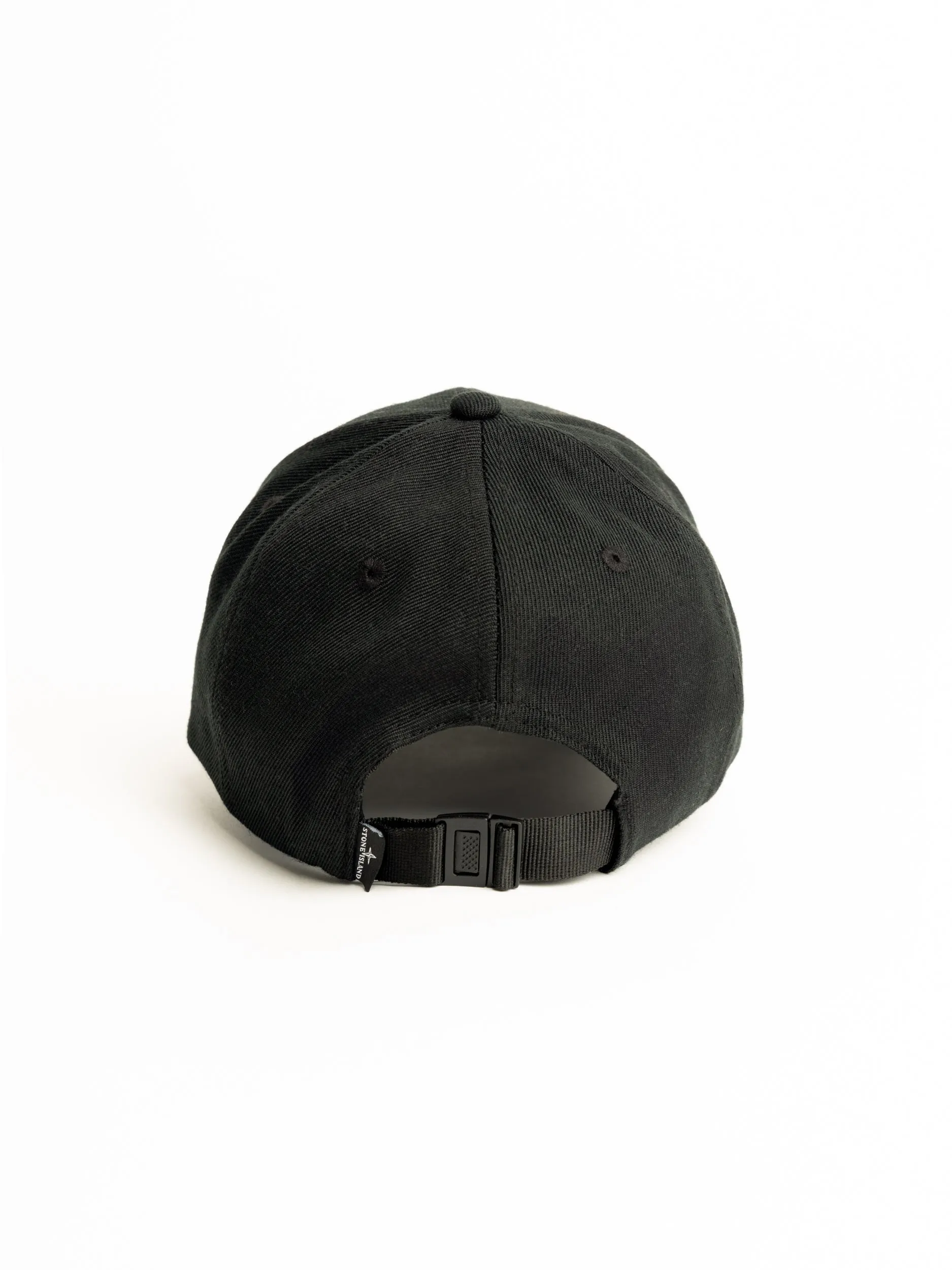 Black Wool Blend 6-Panel Cap