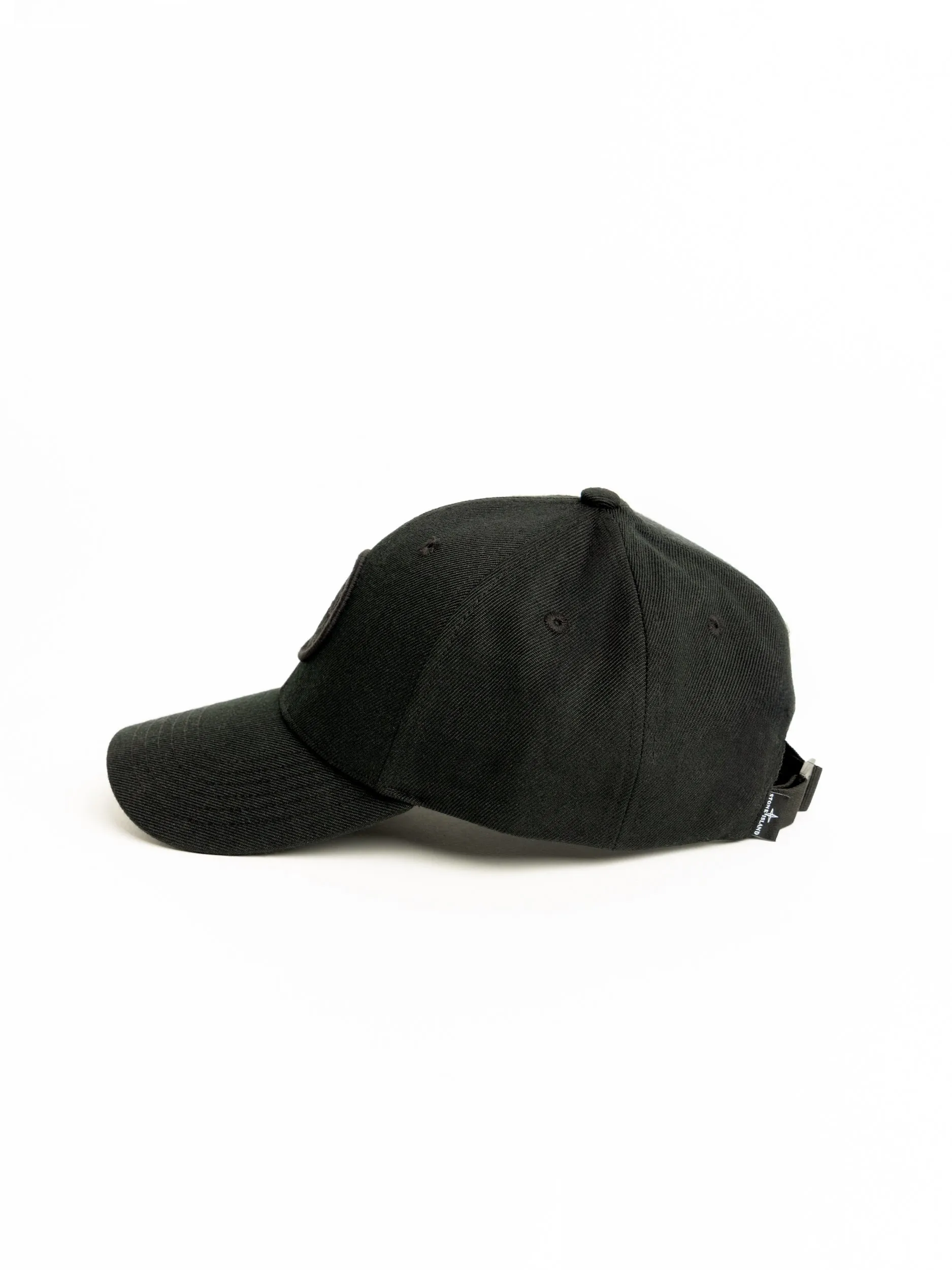 Black Wool Blend 6-Panel Cap