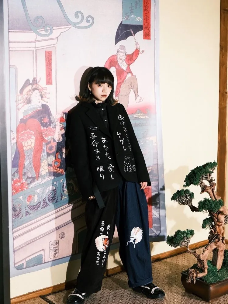Black Wool Suit Jacket【s0000003618】