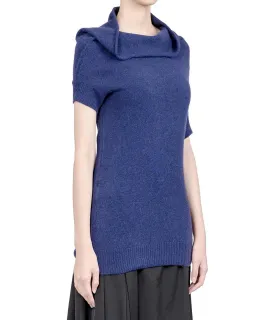 Blue Asymmetrical Pullover Sweater