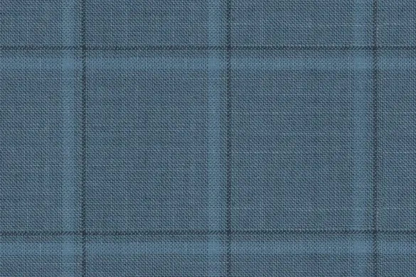 Blue Check 33% Cashmere 29% Wool 29% Silk 9% Linen (Ref-794352)