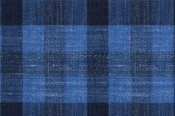 Blue Check 35% Wool 23% Bamboo 22% Silk 20% Linen (Ref-881505)