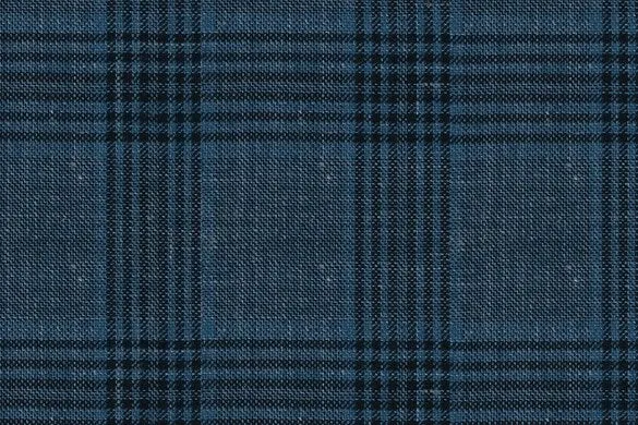 Blue Check 38% Cashmere 29% Wool 25% Silk 8% Linen (Ref-794360)