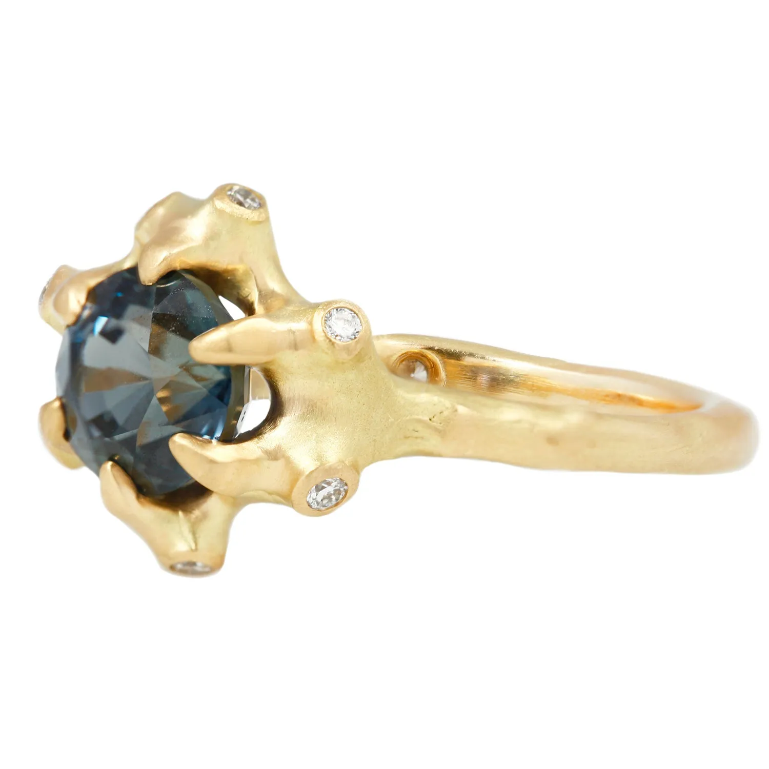 Blue Sapphire Barnacle Cluster Ring