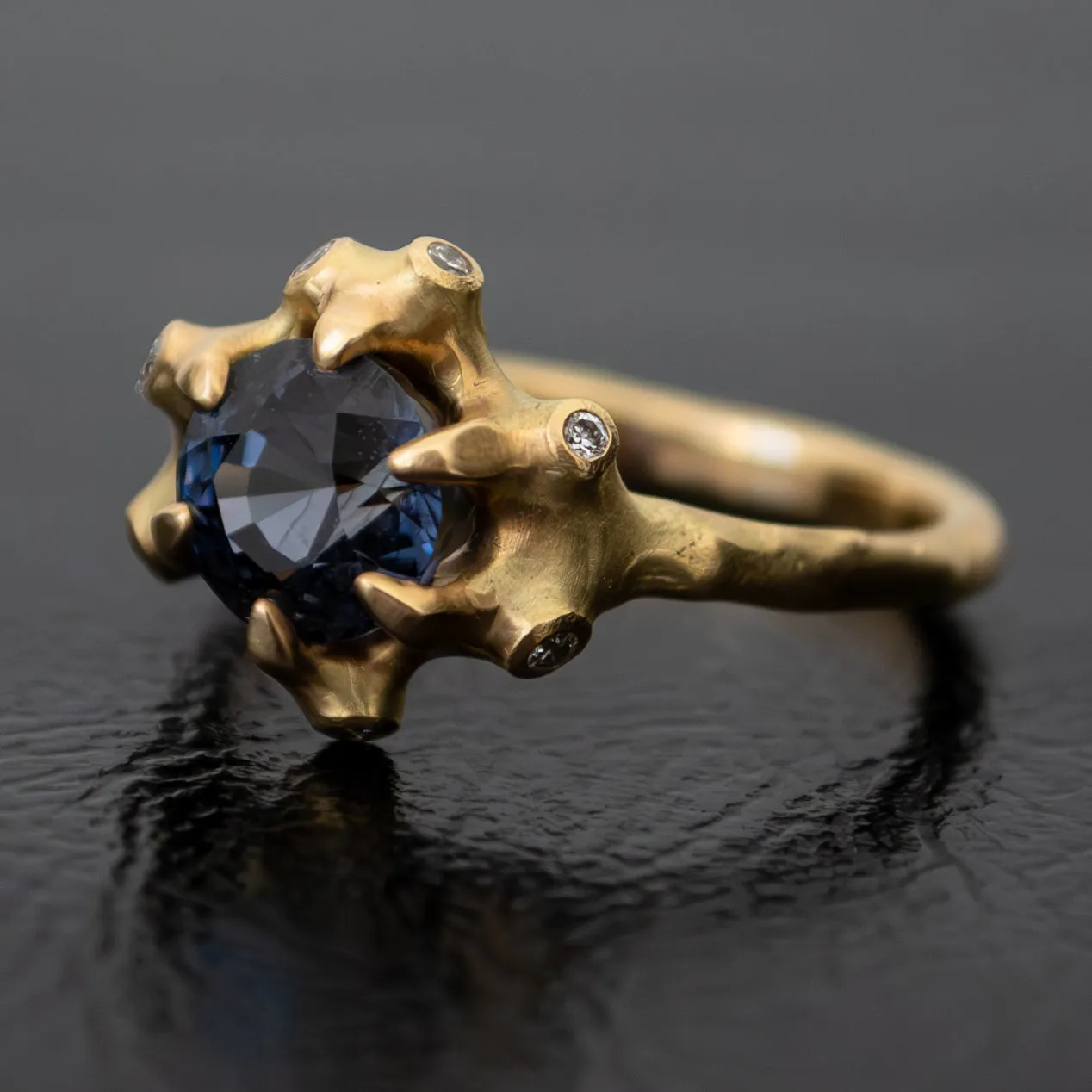 Blue Sapphire Barnacle Cluster Ring