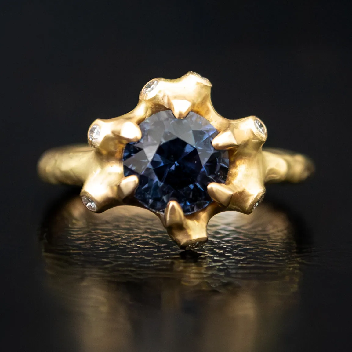 Blue Sapphire Barnacle Cluster Ring
