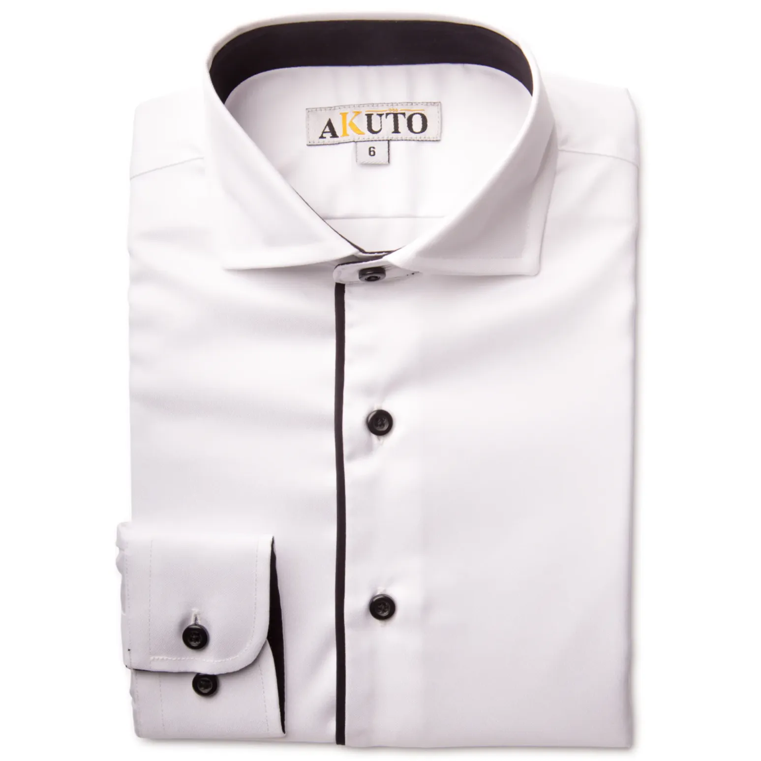 Boys Long Sleeve Shirt with Black Trimmings
