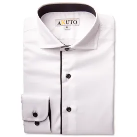 Boys Long Sleeve Shirt with Black Trimmings