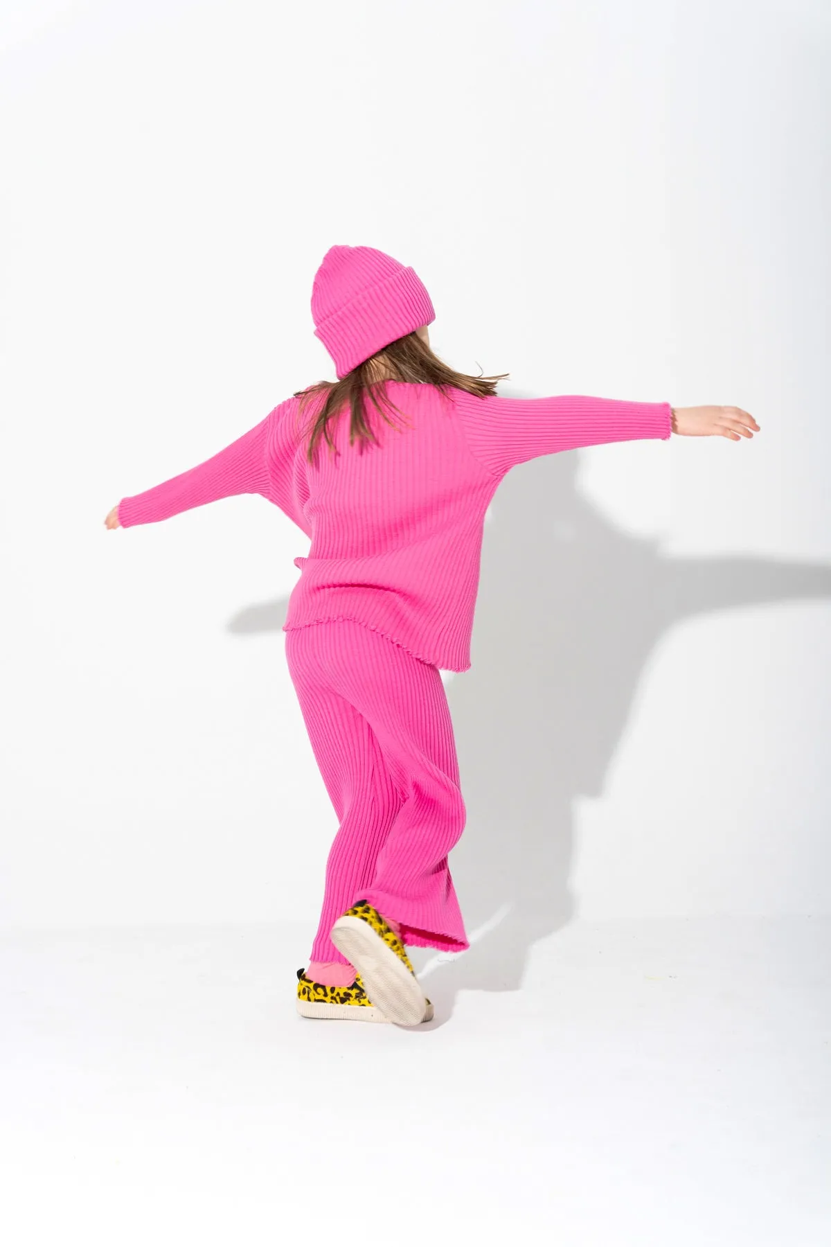 BRIGHT PINK MERINO KNIT JUMPER