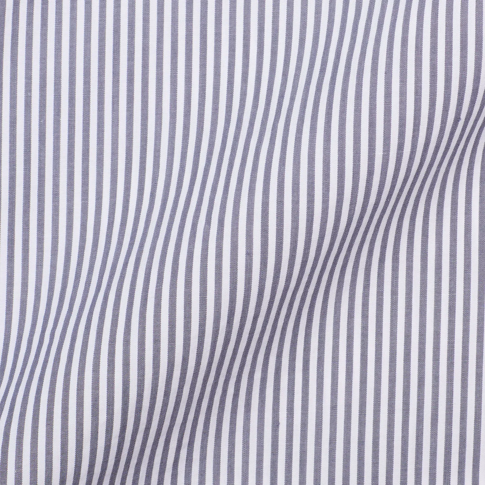 BRIONI Handmade "Giza 87" Gray Striped Short Sleeve Shirt NEW XL