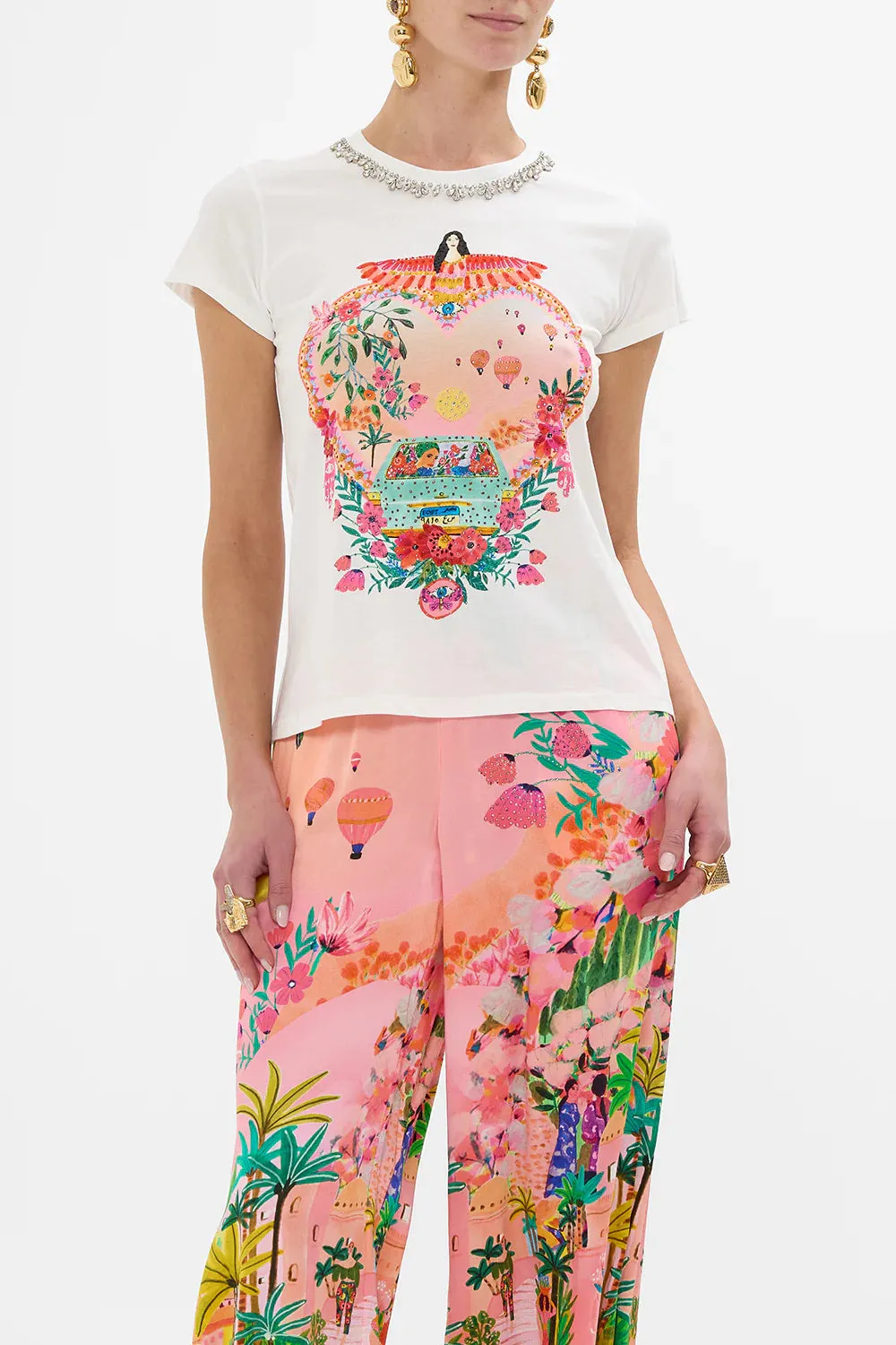 Camilla Slim Fit Round Neck T-Shirt - Sister Sunset
