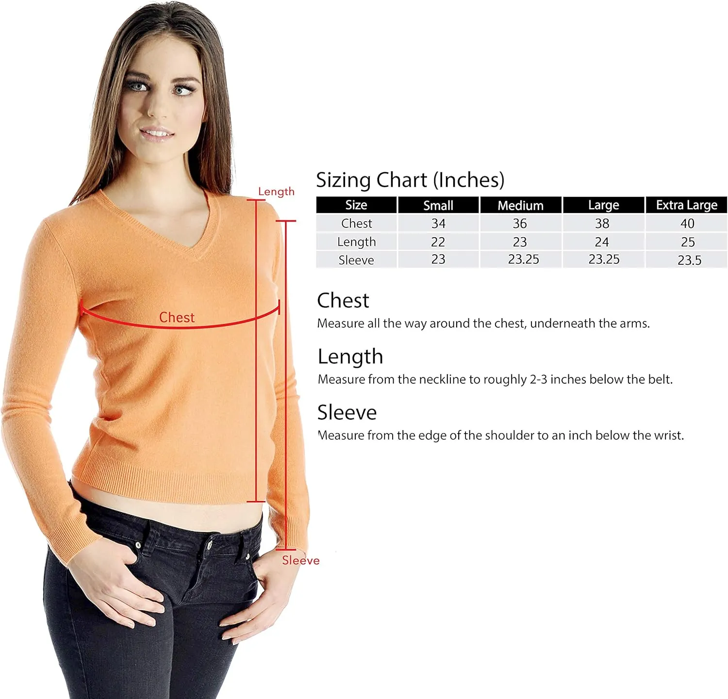 Cashmere Boutique womens Long Sleeve Fitted Style 100% Cashmere V Neck Sweater