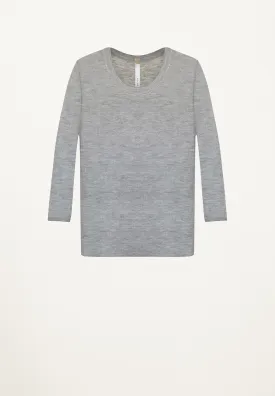 Cashmere Featherweight Tee in Heather Grey