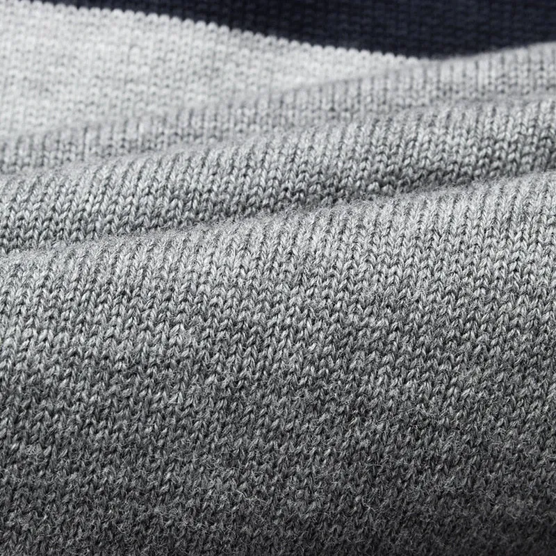 Casual Men's Sweater O-Neck Striped Knitwear