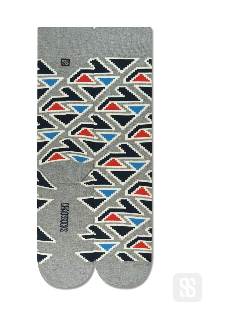Chaossocks Aztec Triangles Gray