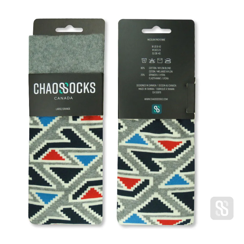 Chaossocks Aztec Triangles Gray
