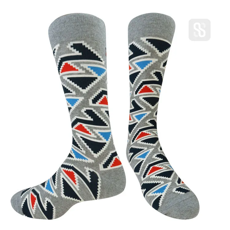 Chaossocks Aztec Triangles Gray