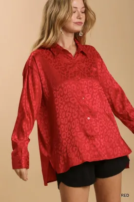 Cheetah Button Top