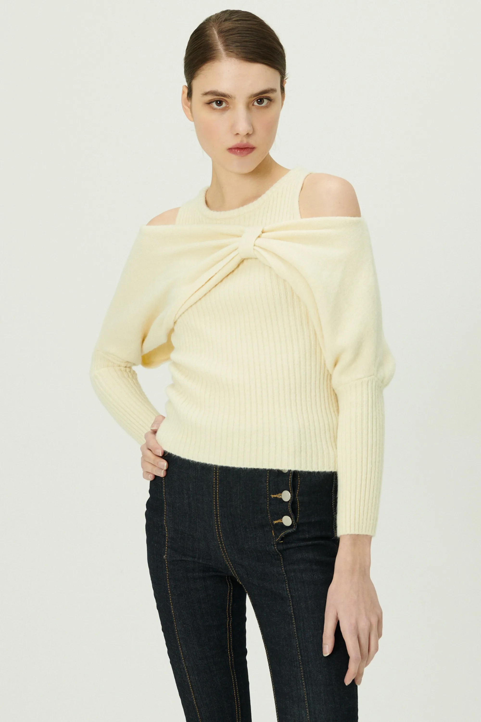 Cherie Overlay Cold Shoulder Top