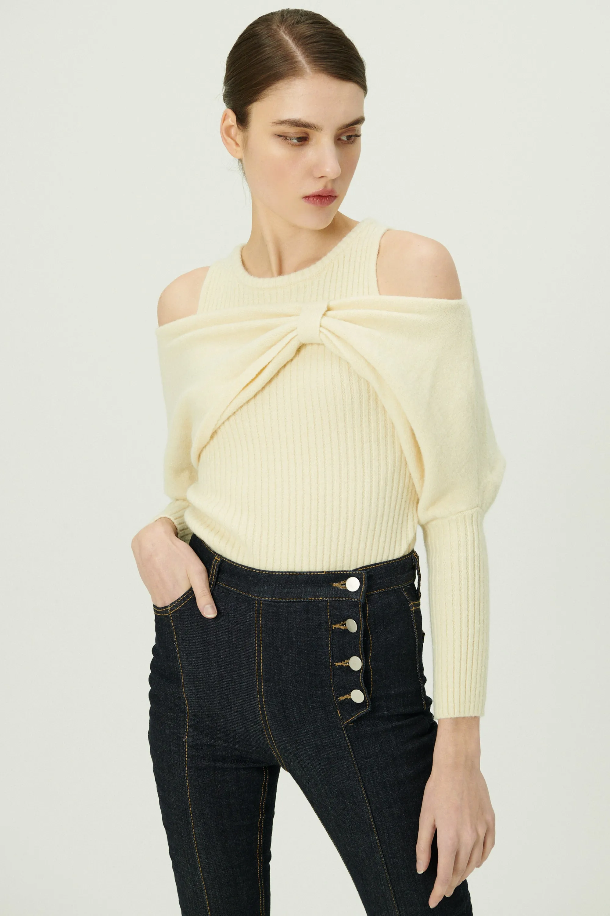 Cherie Overlay Cold Shoulder Top