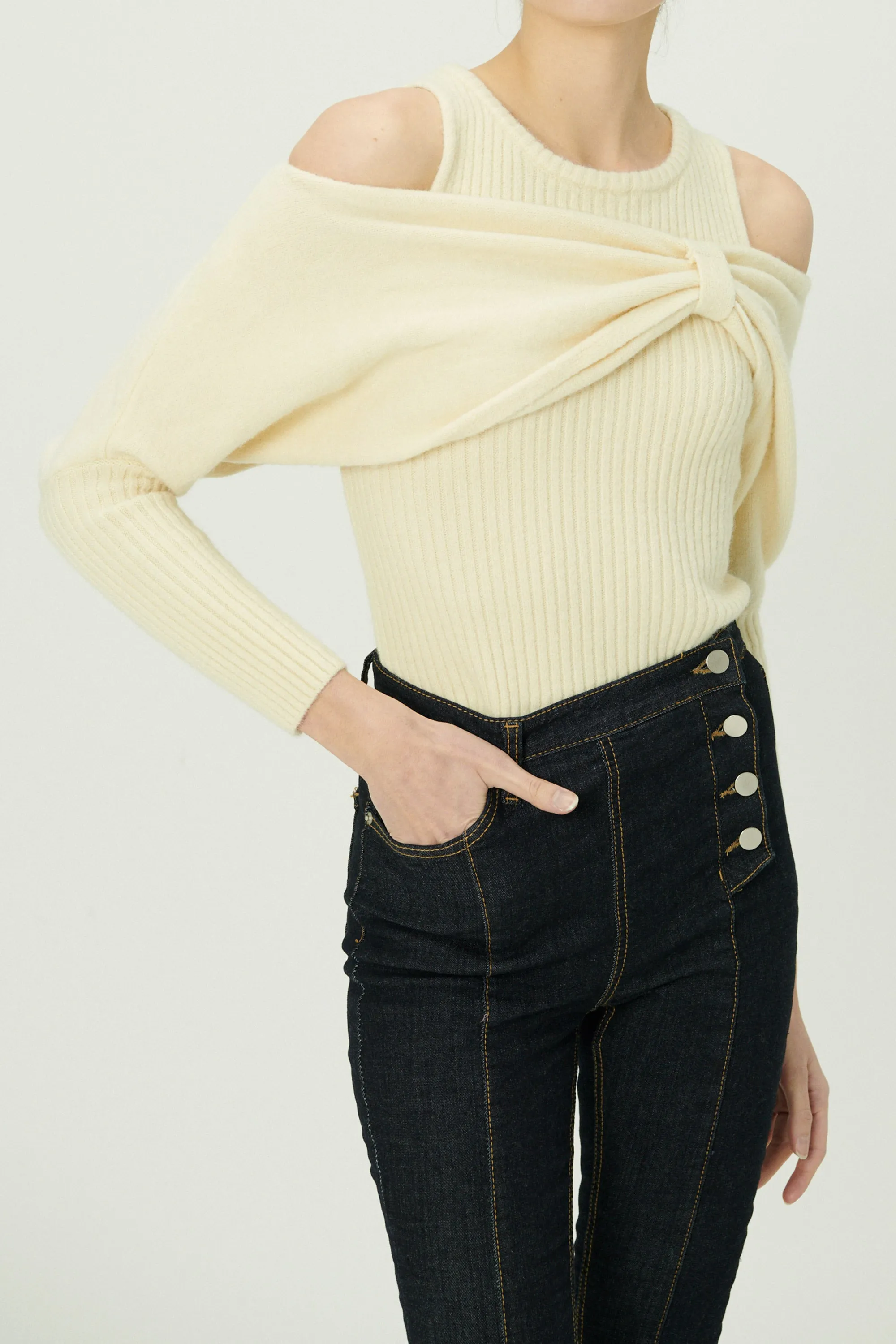 Cherie Overlay Cold Shoulder Top