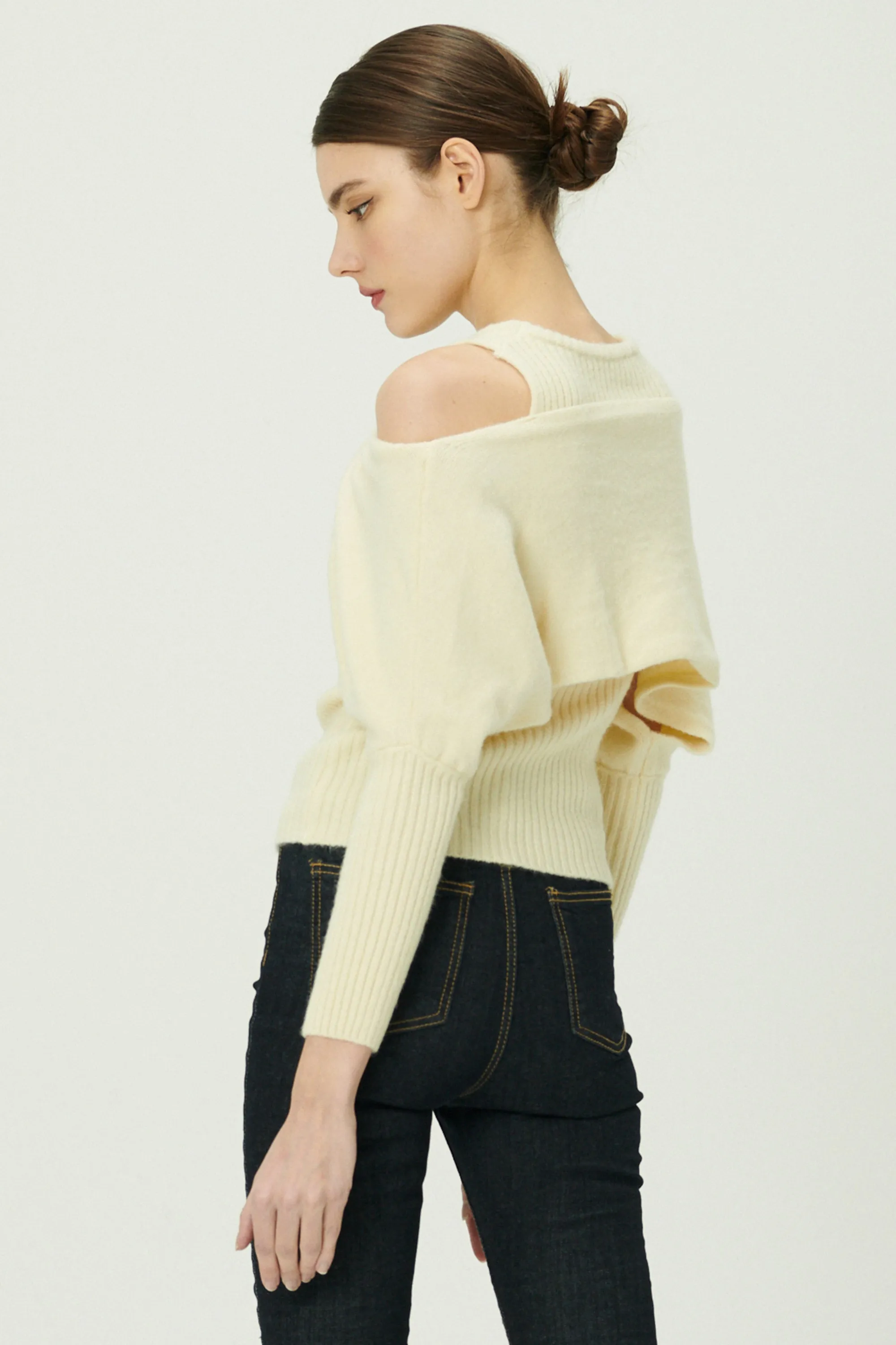 Cherie Overlay Cold Shoulder Top