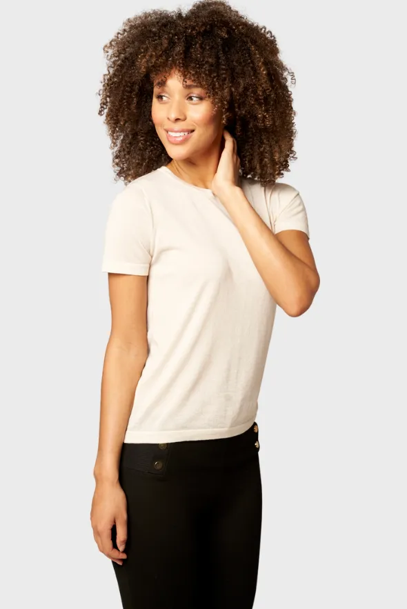 Chic Crew Neck Cashmere T-shirt