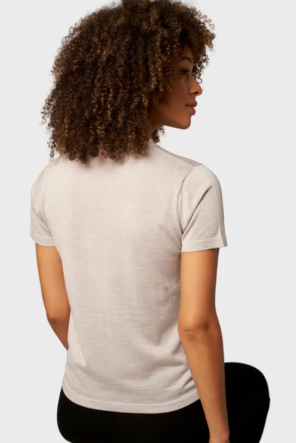 Chic Crew Neck Cashmere T-shirt