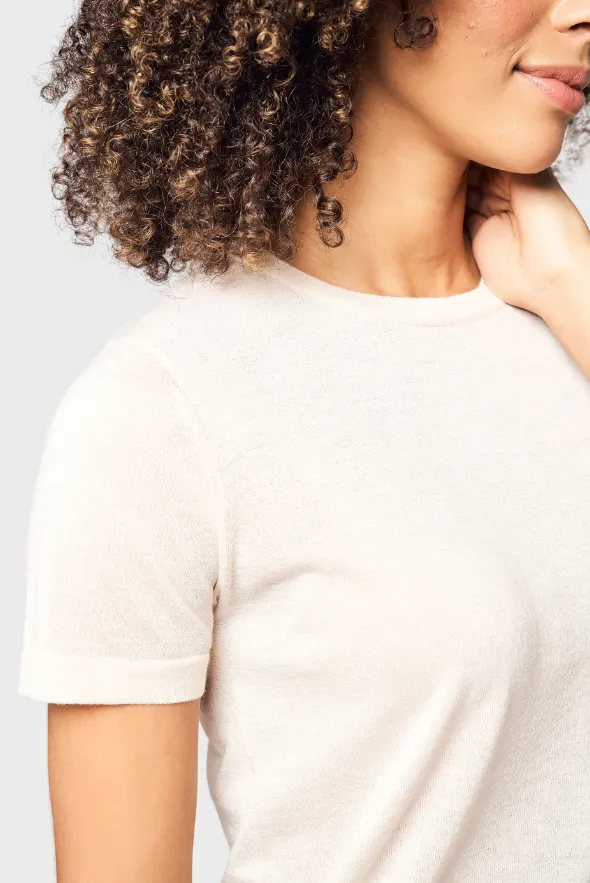 Chic Crew Neck Cashmere T-shirt