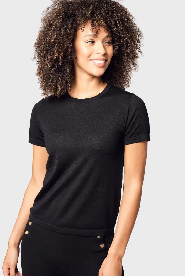Chic Crew Neck Cashmere T-shirt