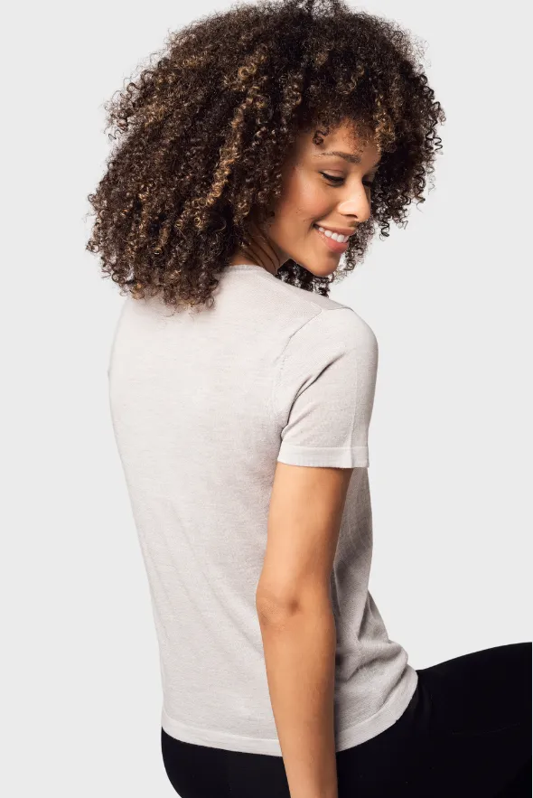 Chic Crew Neck Cashmere T-shirt
