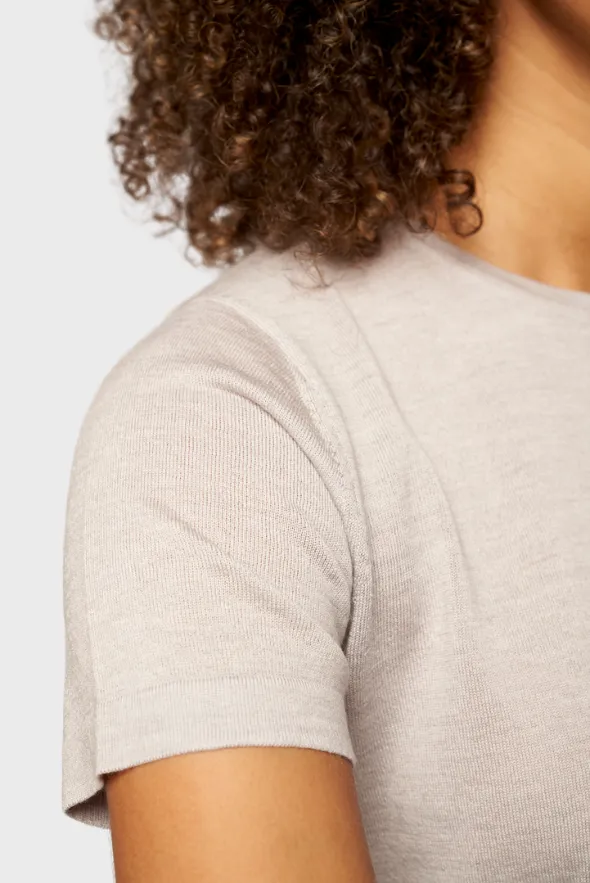 Chic Crew Neck Cashmere T-shirt