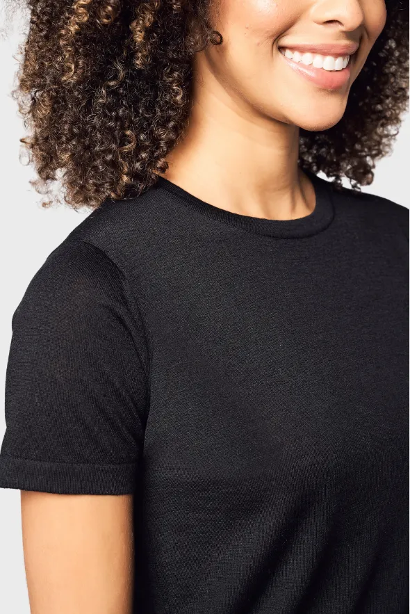 Chic Crew Neck Cashmere T-shirt