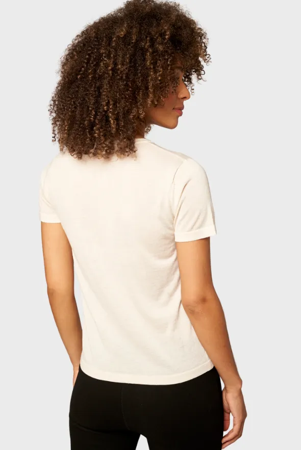 Chic Crew Neck Cashmere T-shirt