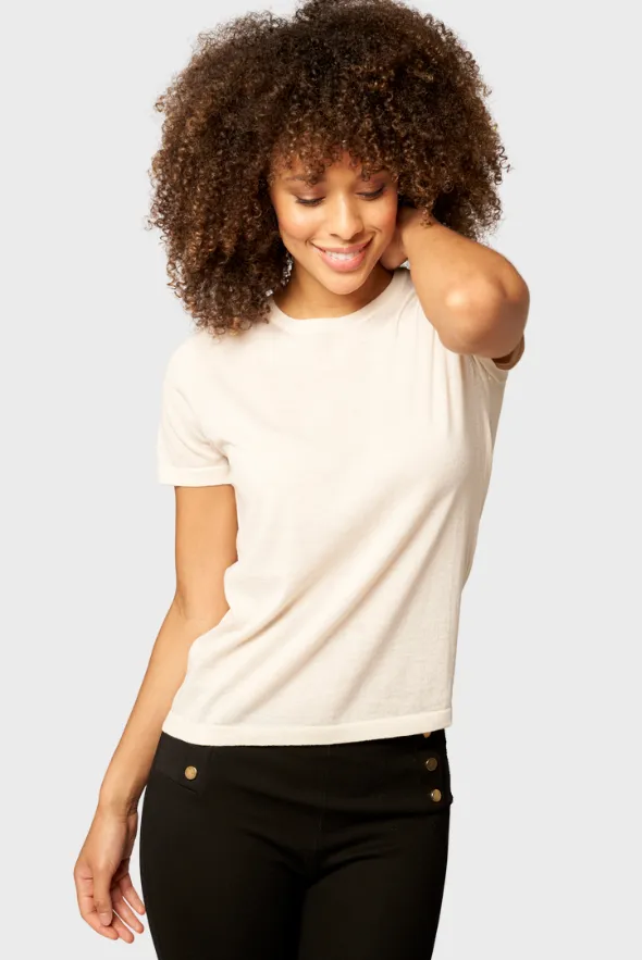 Chic Crew Neck Cashmere T-shirt