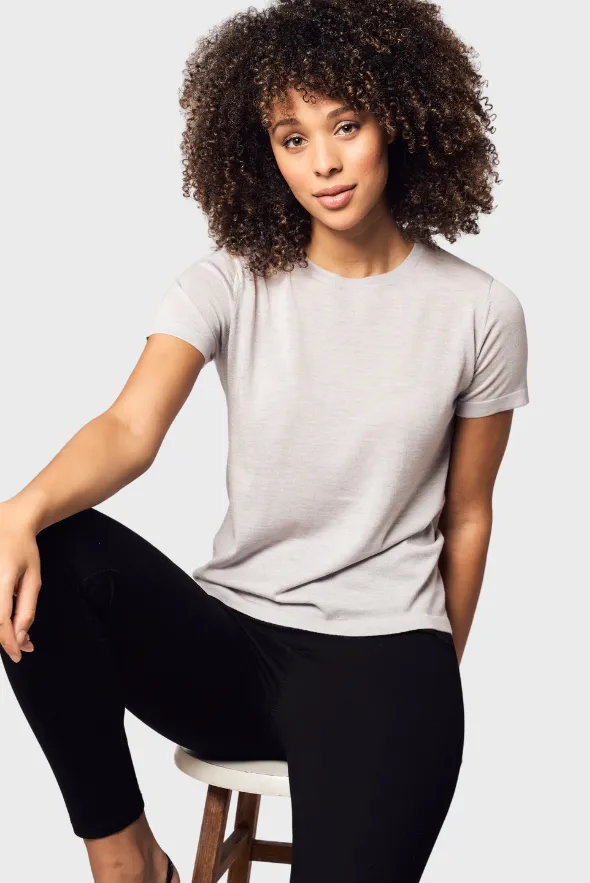 Chic Crew Neck Cashmere T-shirt