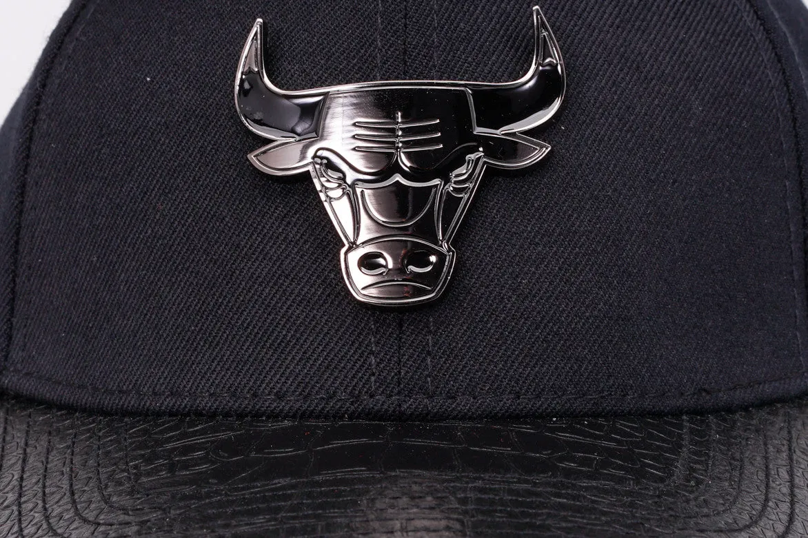 CHICAGO BULLS "SILVER METALLIC" STRAPBACK - BLACK