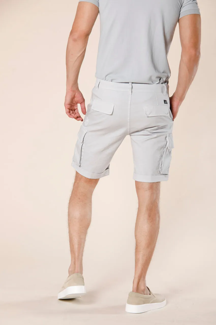 Chile bermuda cargo uomo in raso stretch slim ①