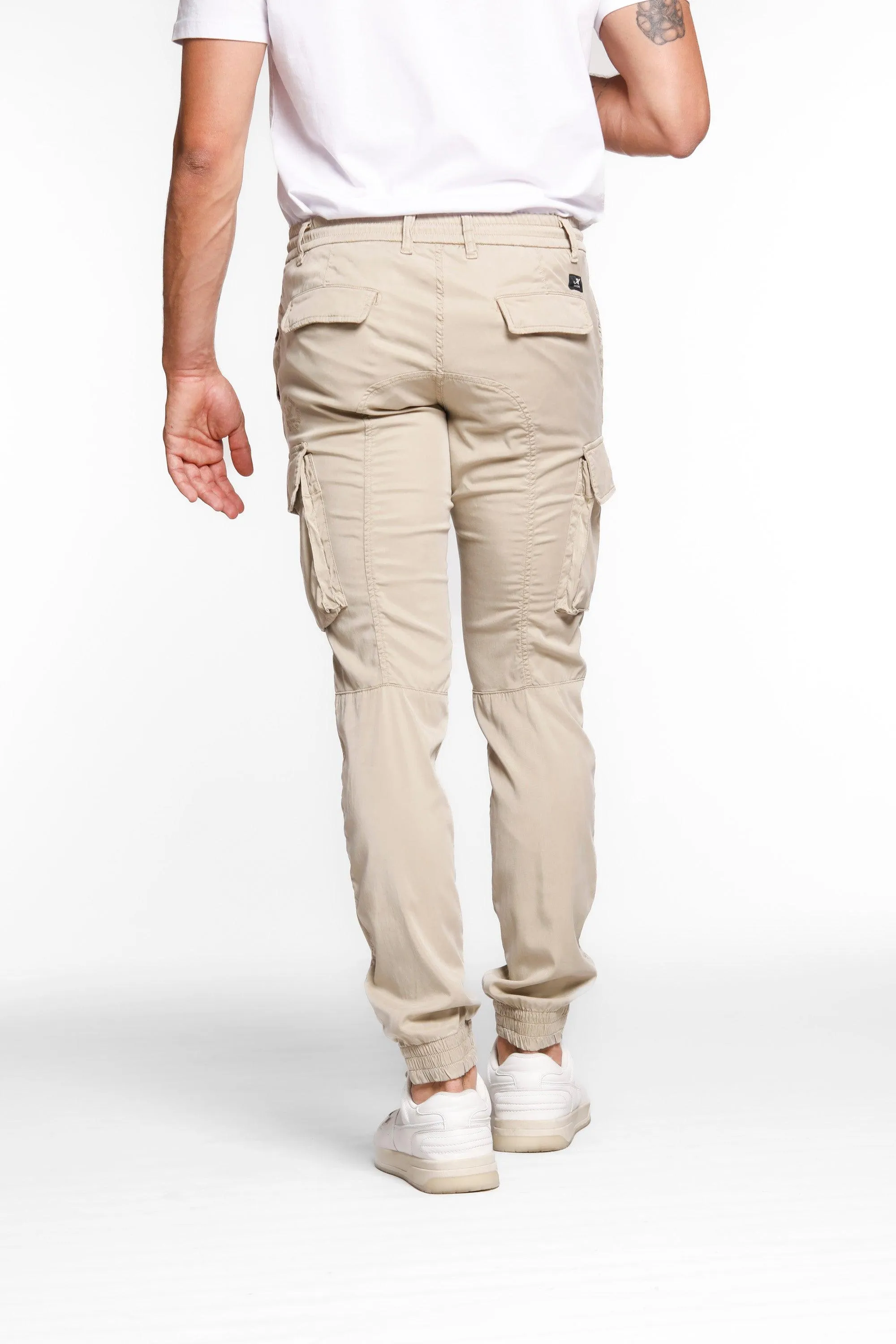 Chile Elax pantalone cargo uomo in twill cotone extra slim fit