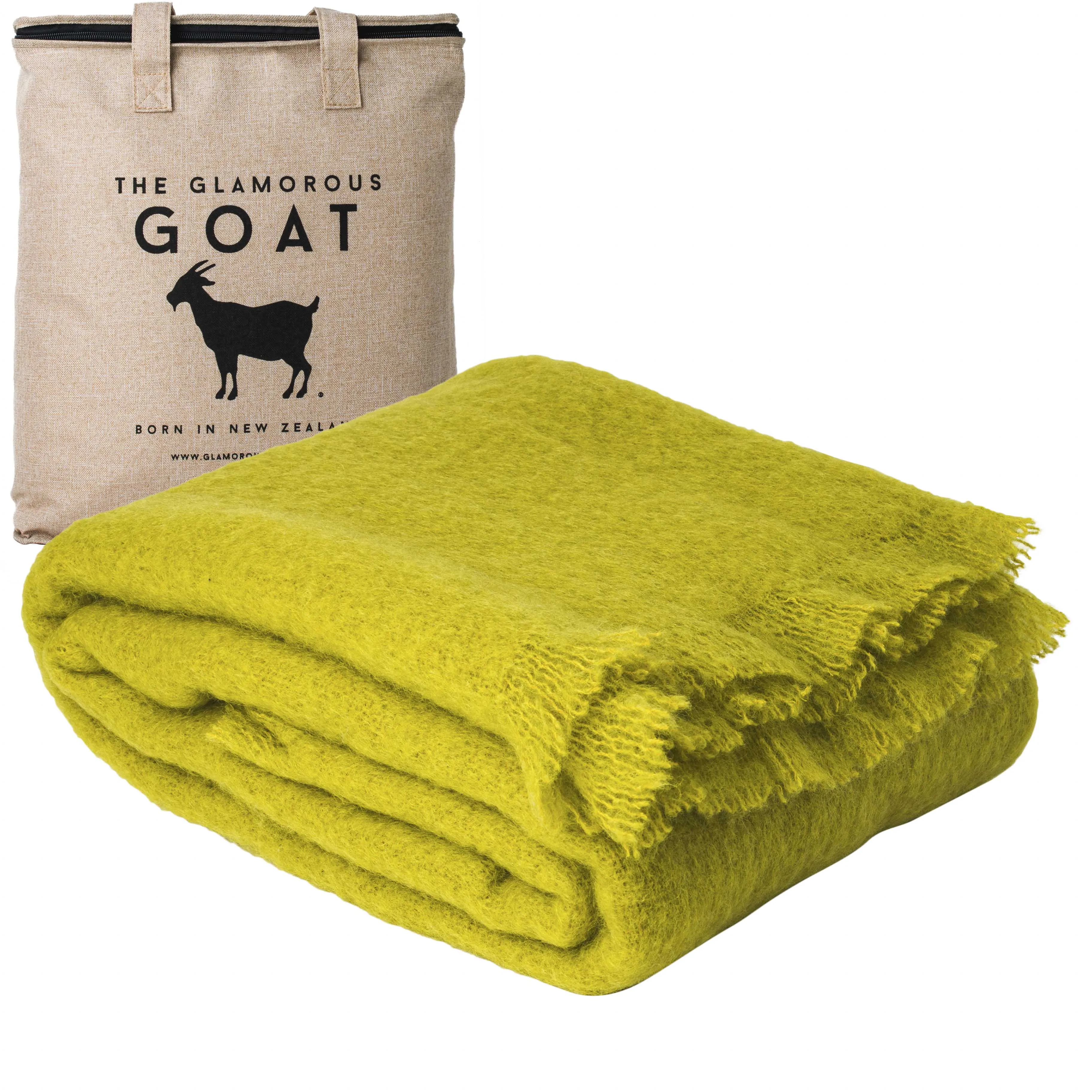 Citron Mohair Throw