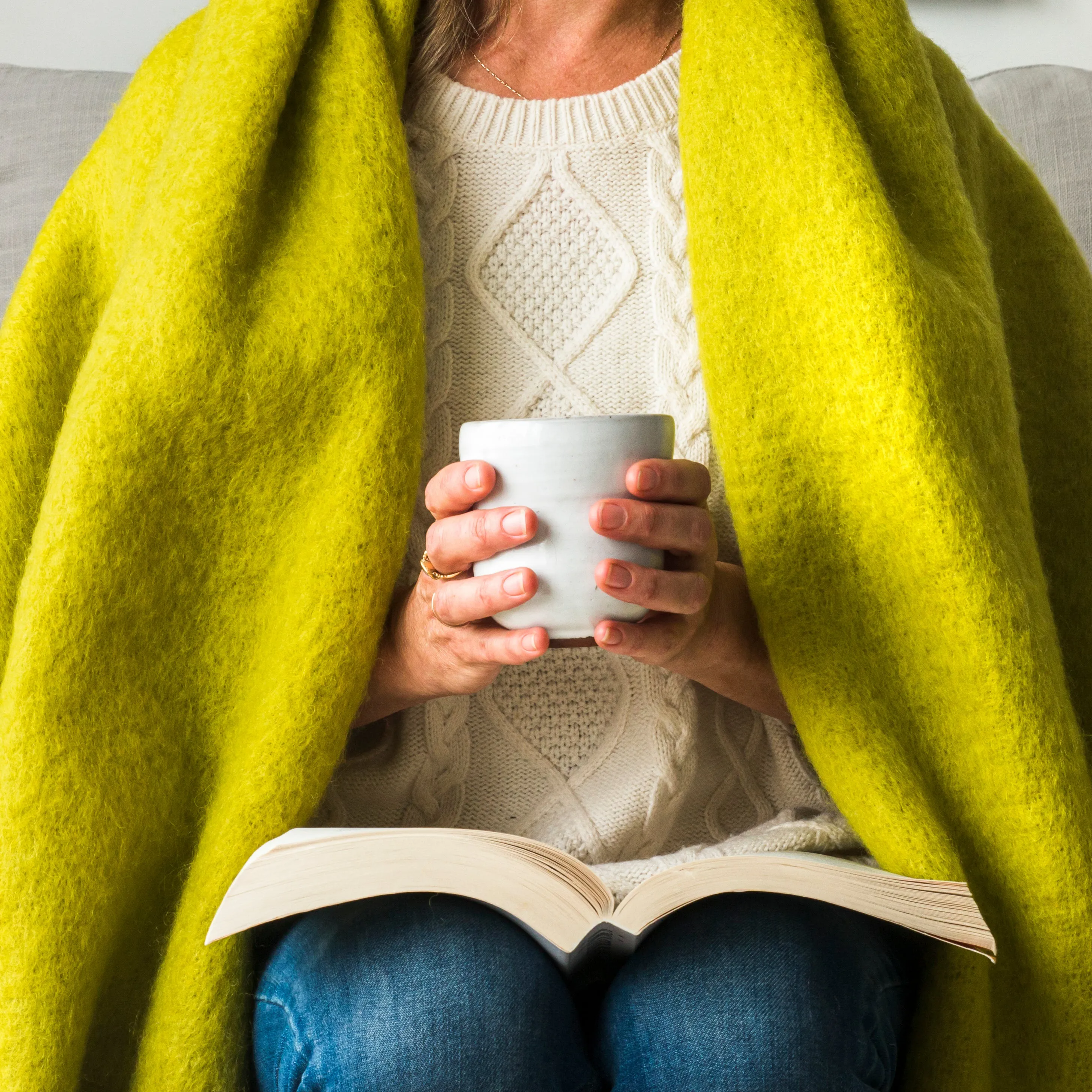 Citron Mohair Throw