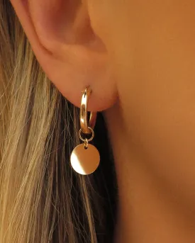 Coin Thick Hoop Earrings