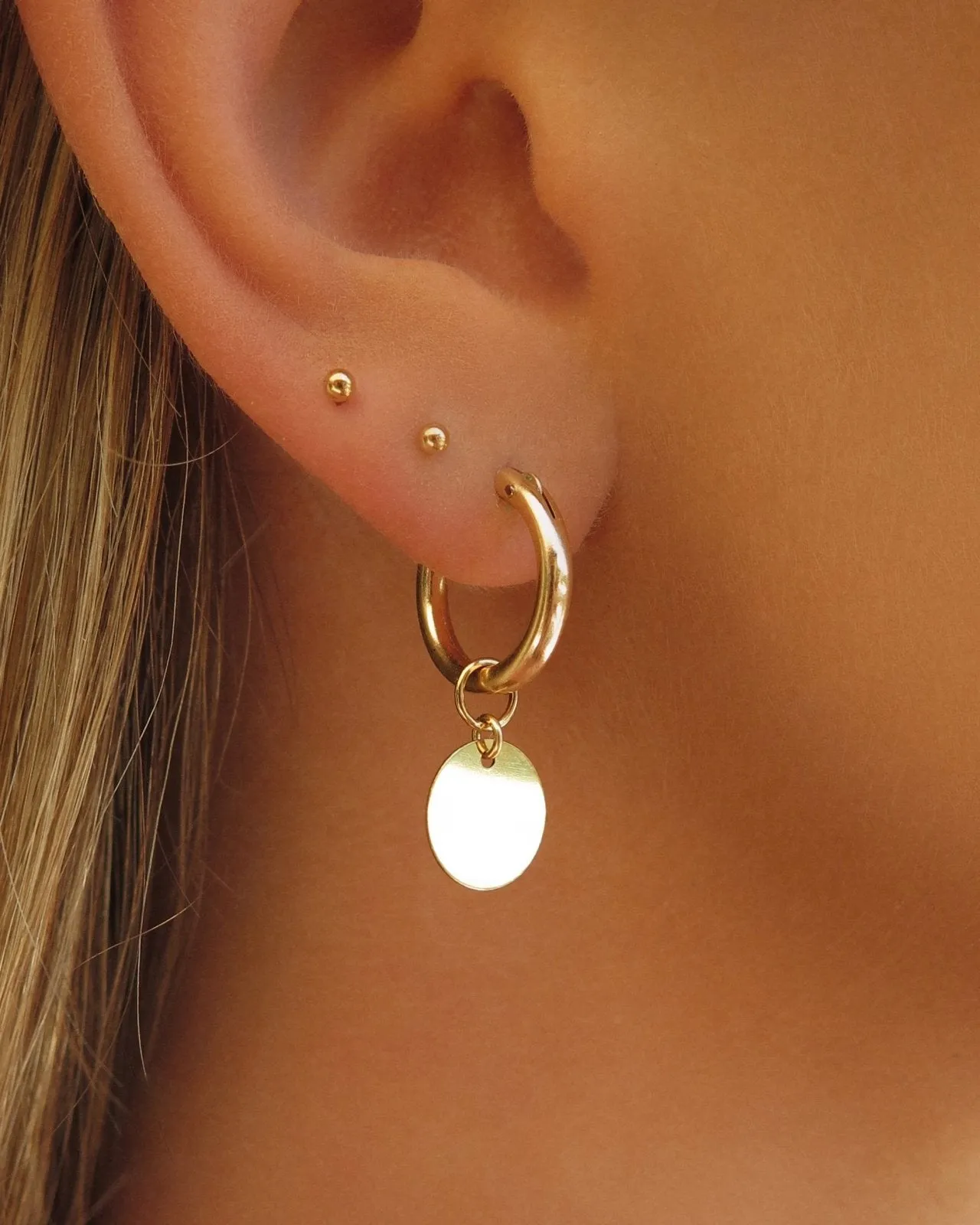Coin Thick Hoop Earrings