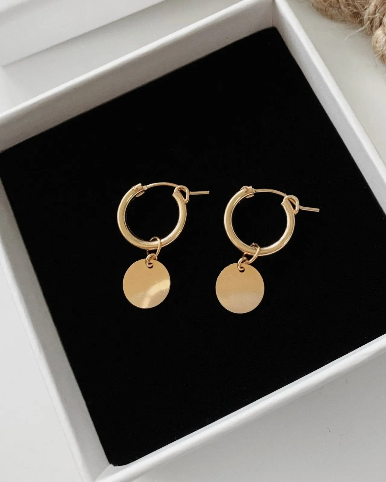 Coin Thick Hoop Earrings