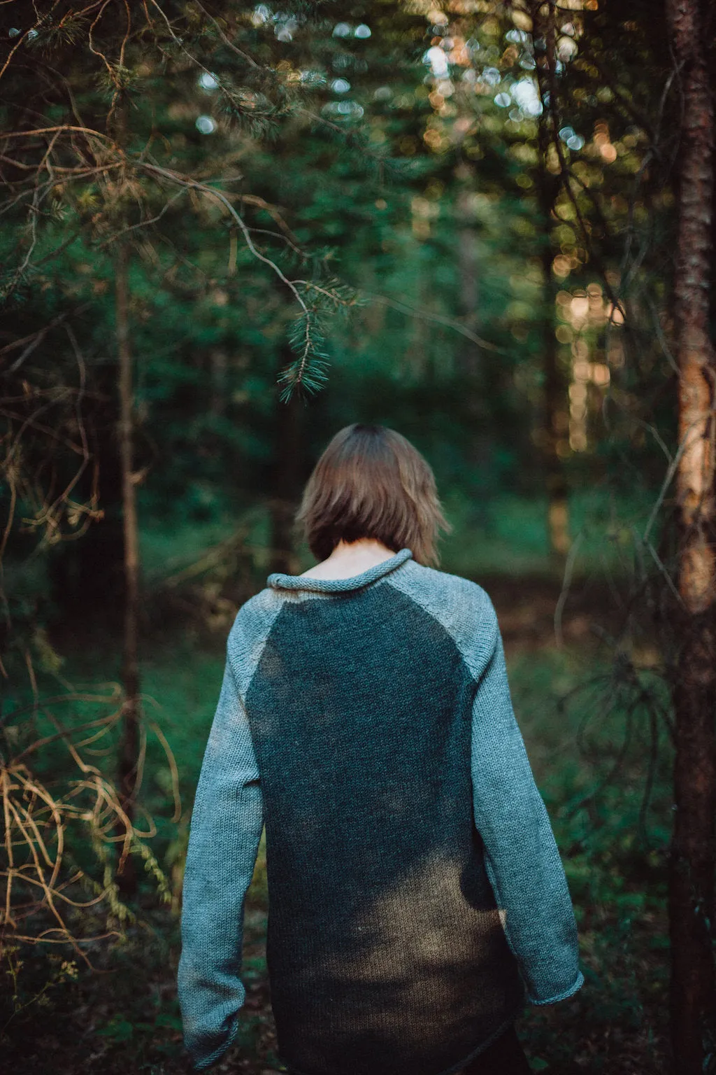 Cosy chunly wool casual sweater Fog | VÉJA