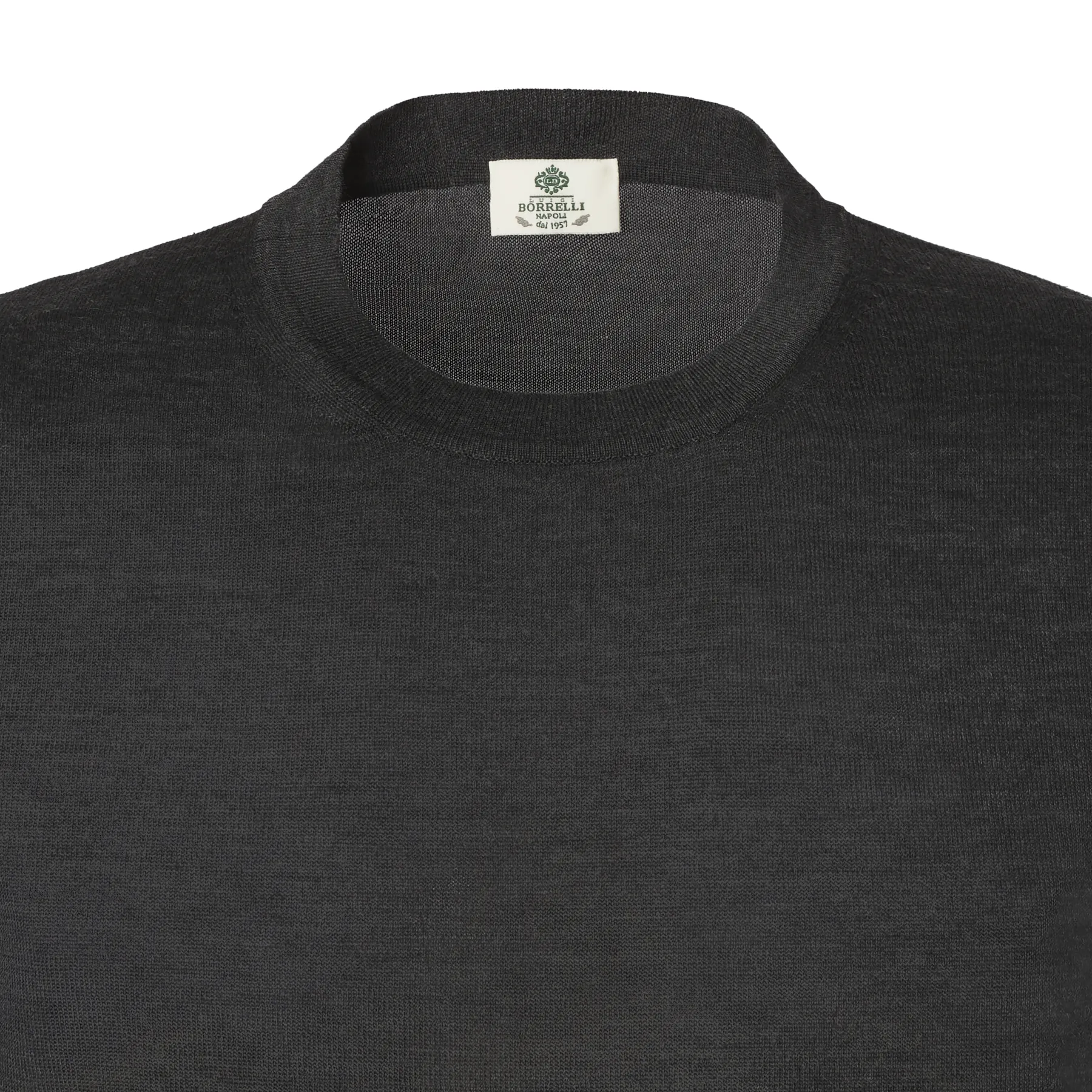 Crew-Neck Virgin Wool, Silk and Cashmere-Blend Sweater in Dark Grey