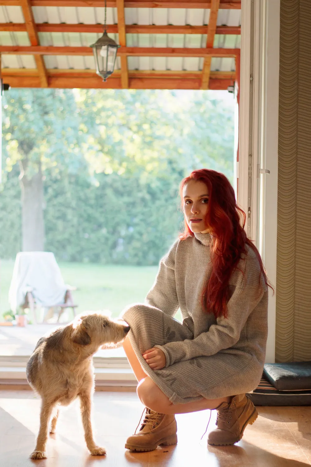 Cute chunky wool sweater Fog | VÉJA