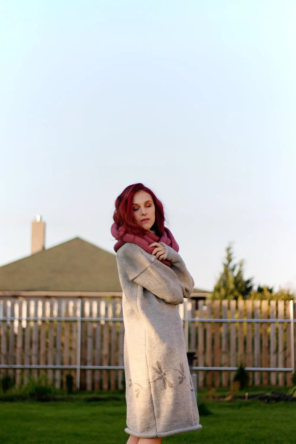Cute chunky wool sweater Fog | VÉJA